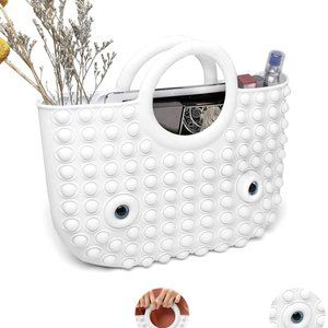 Push Bubble Handbag Pop Women Tote Bag White